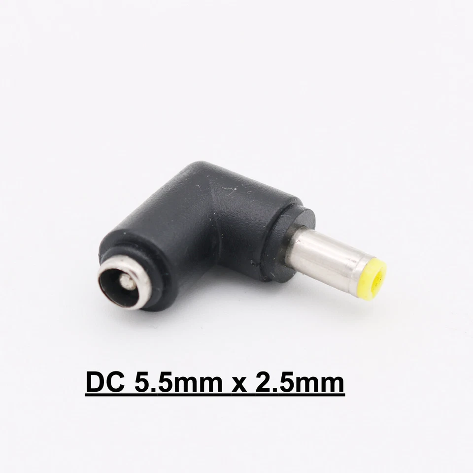 DC Power Adapter Connector 5.5mm x 2.5mm Male Right Angle To Female For Laptop - Image 3 of 4