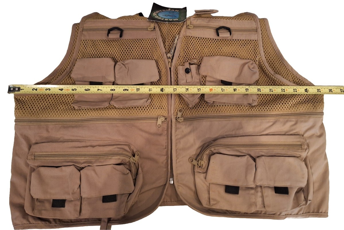 Master Sportsman Hunting Fishing Vest Zip Up Sz XL Rugged Outdoor