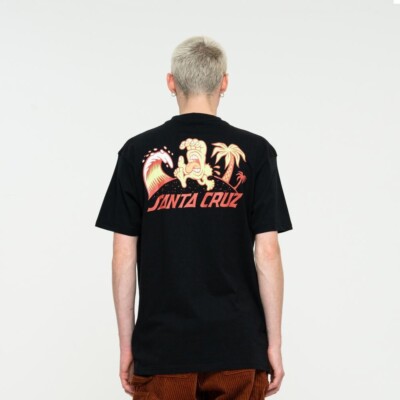 SANTA CRUZ BEACH BUM Skate T-Shirt L BLACK Street Wear