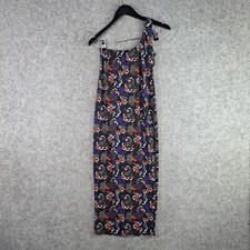 Pretty Little Thing Dress Womens 10 Black Tiger Oriental Print One Shoulder NEW