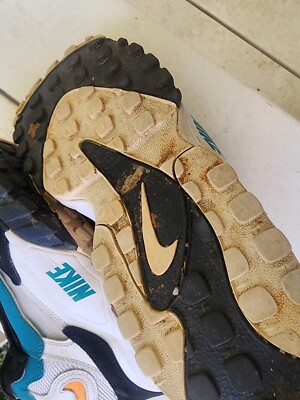 Nike Air Max Speed Turf 525225-100 White Teal Yellow Sneaker Shoes