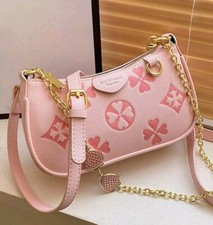 Y2k Pink Satchel Womens Ladies Shoulder Bag Ladies Faux Leather Handbag Small
