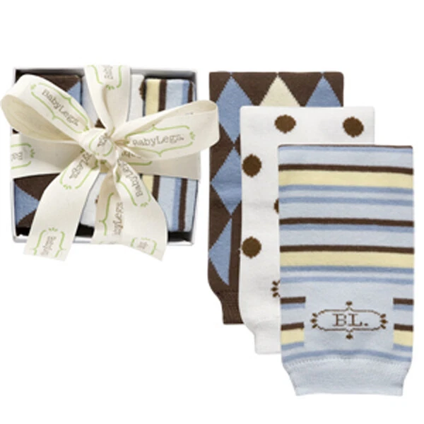 NWT BabyLegs Jack Blue 3 Pair Set Leg Warmers Gift Box Set Baby Toddler NEW