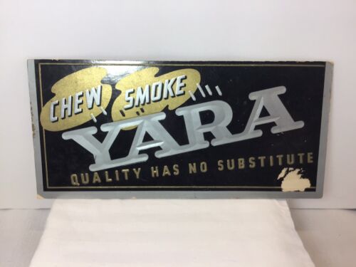 Vintage YARA Chewing & Smoking Tobacco Advertising Cardboard Sign 10.5” - 第 1/2 張圖片