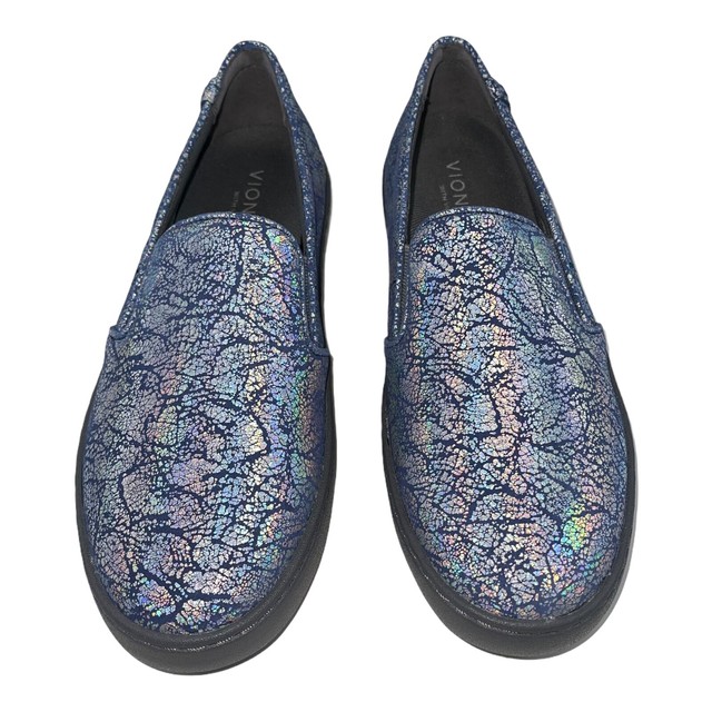 Vionic 8.5 M Avery Pro Metallic Blue Suede Sneaker Slip on Water Resistant for sale online | eBay