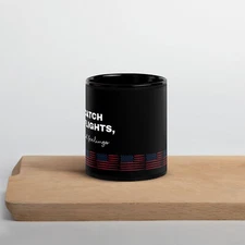 Catch Flights Not Feelings Black Glossy Mug
