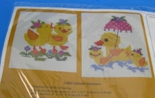 Creative Circle Dandy Duckies # 1632 Waste Canvas Counted Cross Stitch Kit 1980s