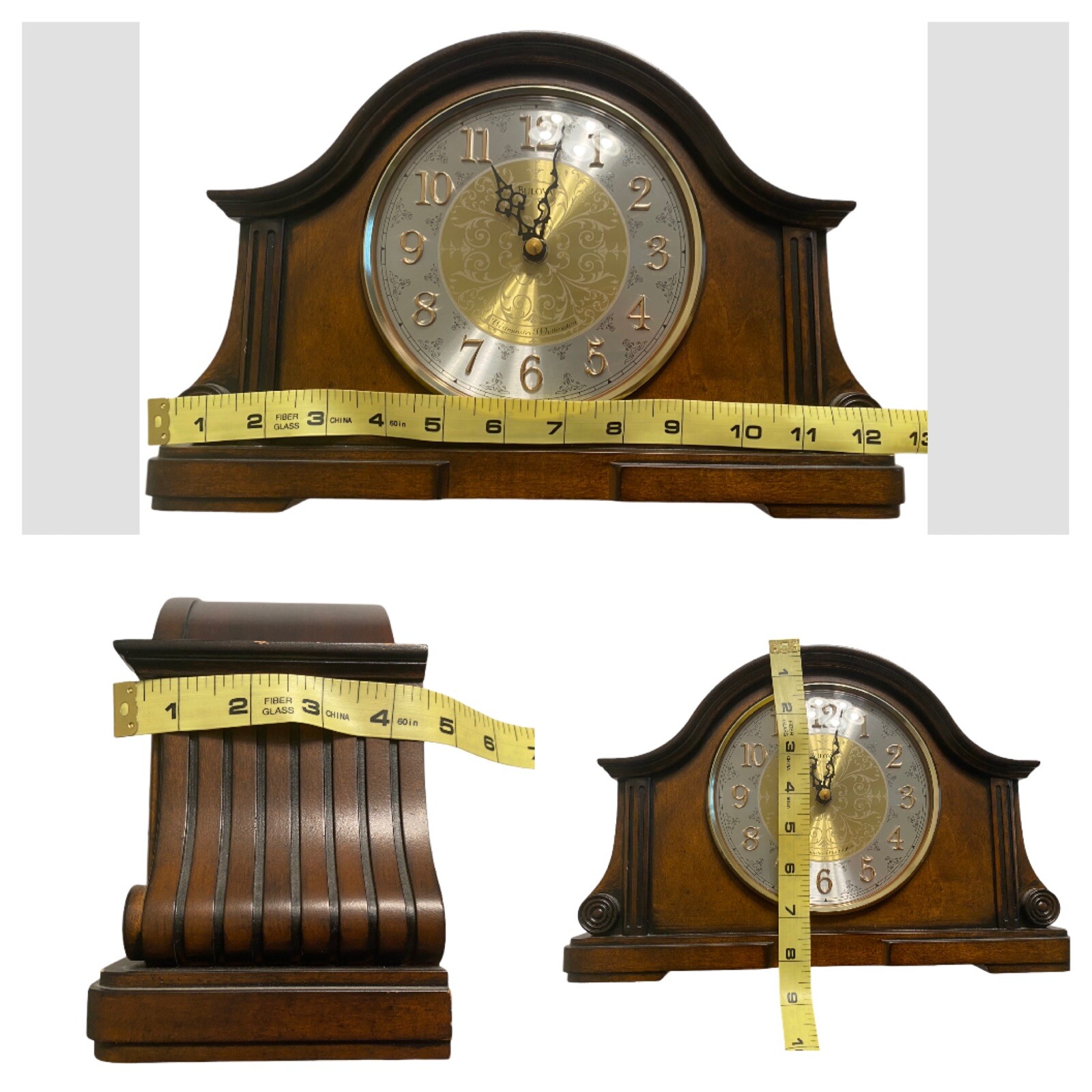 BULOVA Westminster MANTEL CLOCKCHADBOURNE IN OLD WORLD WALNUT FINISH