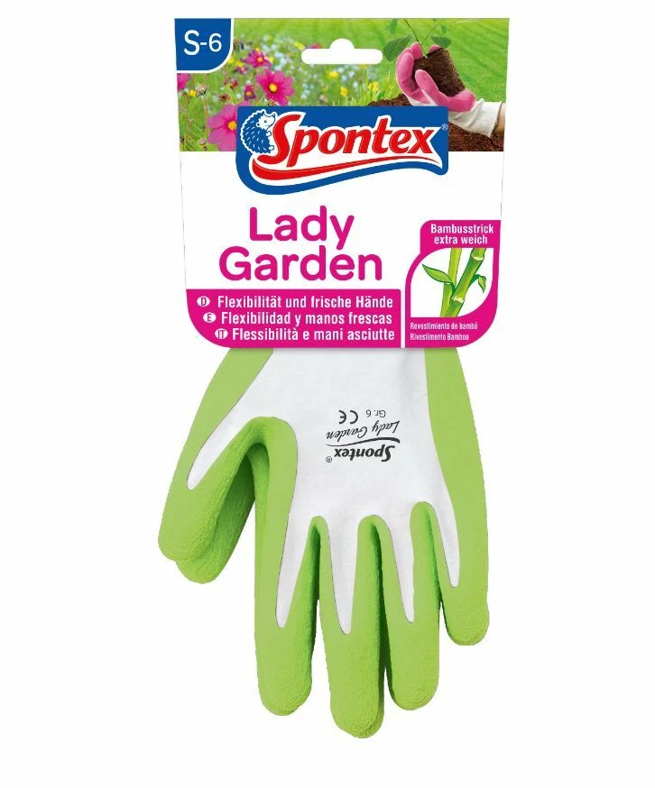 Guanto da giardino Spontex Lady Garden maglia morbida fibre di viscosa bambù taglia S - L