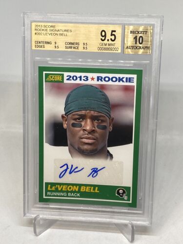 LE’VEON BELL 2013 SCORE ROOKIE RC AUTO 25th ANNIVERSARY BGS 9.5/10 POP 3