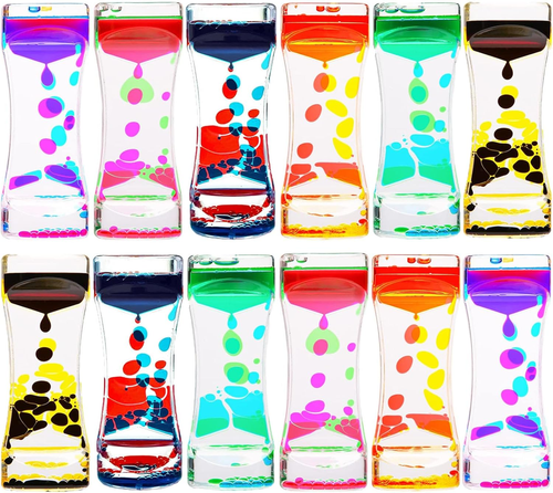 Liquid Motion Bubbler Sensory Toys, 12 Pack Liquid Timer Desktop Colorful Hourgl - Picture 9 of 12