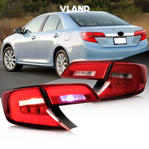 VLAND Pair LED Tail Lights Fit Toyota Camry 2012 2013 2014 Rear Lamps Assembly - Bild 1 von 12