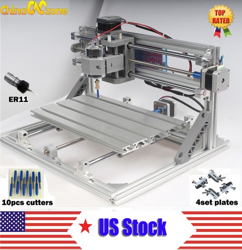 Máquina de grabado de 3 ejes CNC 3018 y láser de 5,5 W para fresado de tallado en madera de PCB - Imagen 2 de 12