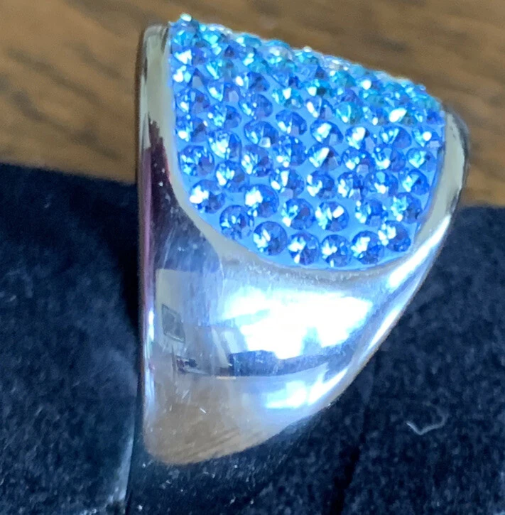 Ring Stainless Steel Kristall Gr. 66, Neu Blau/Weiß/Türkis - Bild 4 von 4