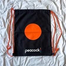 Brand New Peacock Network Promo Canvas Drawstring Bag Backpack