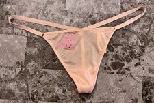 NWT VICTORIA'S SECRET O/S SATIN SMOOTH RHINESTONE LACE RARE V STRING PANTIES