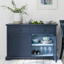 Navy Blue Sideboard 2 tone Kitchen cupboard 2 drawers & shelf Florence ASSEMBLED