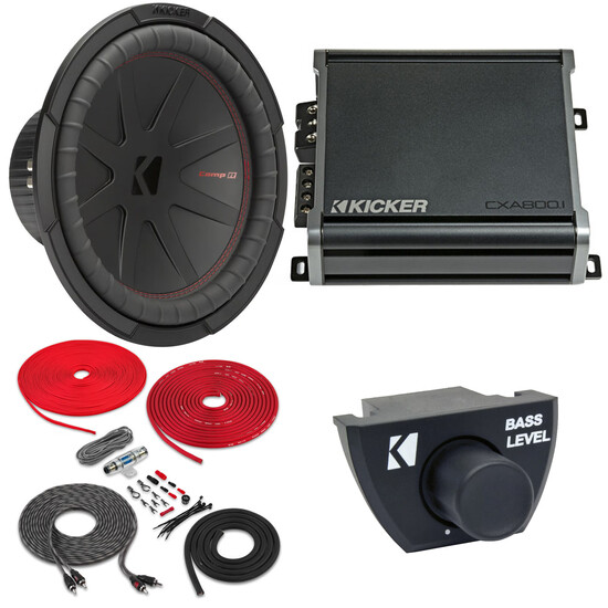 Сабвуфер Kicker CWR122 мощностью 500 Вт RMS 12 с усилителем и дистанционным управлением Комплект проводов 75890₽