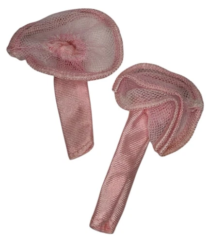 Vintage 1987 Perfume Pretty Barbie Doll 4551 Ruffle Gloves Arm Cuffs Pink Ruffly