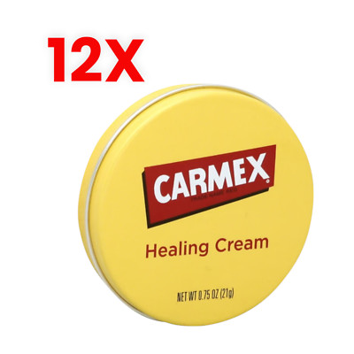 12X Carmex Healing Cream Healing Ingredients, Travel Size, Hand Lotion  0.75  Oz