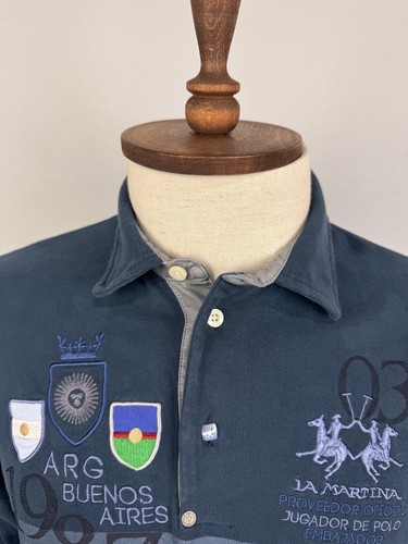Camisa Polo LA MARTINA BUENOS AIRES #3 Azul Manga Larga Bordada Talla S-M - Imagen 5 de 24
