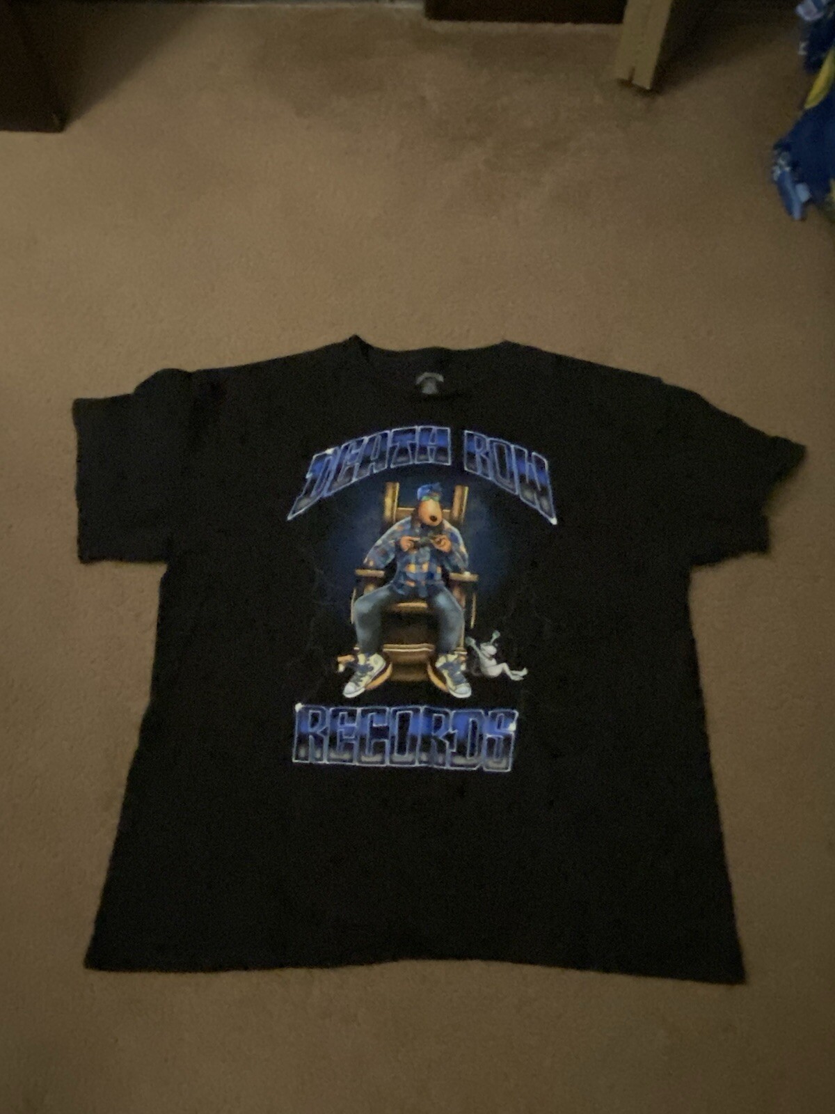 FILA T shirt Death Row Records uomo XL maglietta grande nera logo stampa grafica manica corta