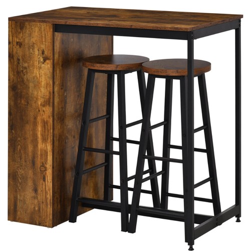 Breakfast Bar Table And Stools Kitchen Dining Room Vintage Industrial Furniture - Picture 2 of 8