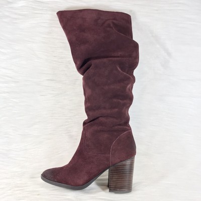 burgundy high heel boots