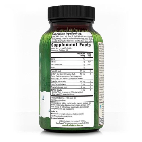 Irwin Naturals Stored-Fat Belly Burner with Sinetrol, Grapefruit, Sweet Orange & - Picture 2 of 7