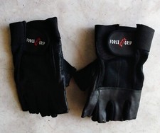 NEW Force Grip Fingerless Work Leather Gloves Men Half Finger  Biking, Lifting