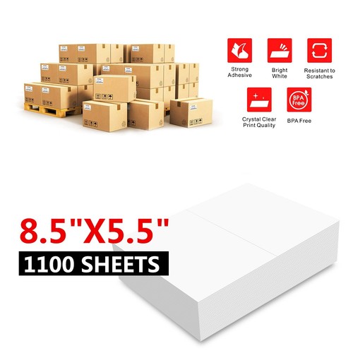 Etichette Spedizione 2 Per Foglio 8,5 x 5,5" Mezze Fogli Vuote Autoadesive 220-11000 - Foto 7 di 21
