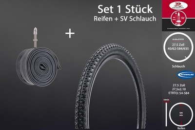 27.5 Zoll Fahrrad Reifen Set 27.5x2.10 MTB Schlauch SCHWALBE SV 54-584
