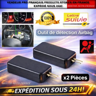 2 Simulateurs Airbag Voiture SRS ★ Outil Détection Diagnostic ✅Efface Voyant - Photo 1/4