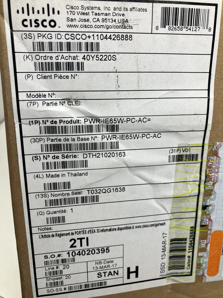 New Cisco PWR-IE65W-PC-AC AC Power Module for 3000 Series Switches - Image 3 of 4
