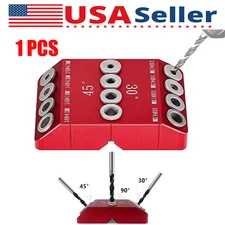 1PCS Precision Drill Guide Jig 30° 45° 90° Angled & Straight Hole Template