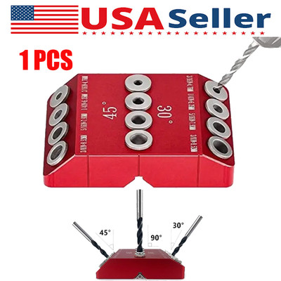 1PCS Precision Drill Guide Jig 30° 45° 90° Angled & Straight Hole Template