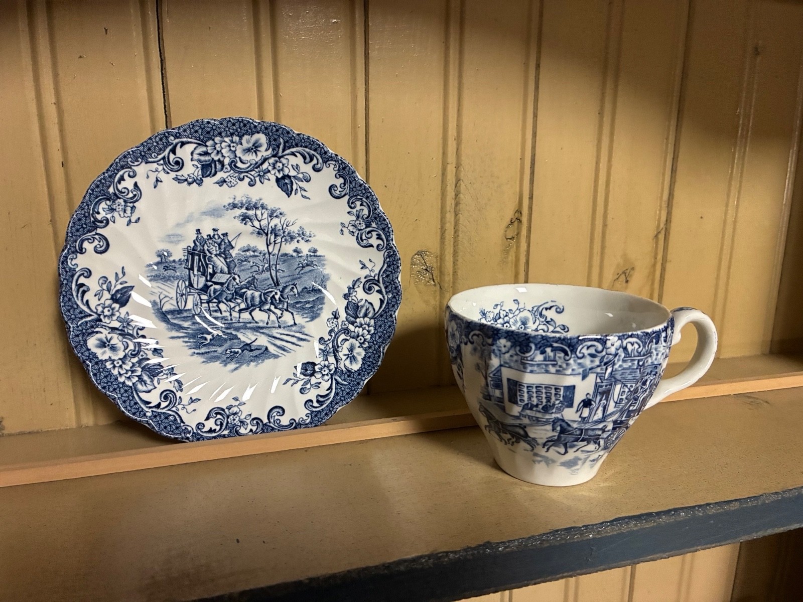 Johnson Bros Ironstone Cup & Saucer Coaching Scenes 5.7