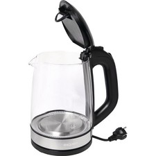 Wasserkocher WK 3501 swg 2200 W schwarz ,2l 1,1kg Glas,VA LED blau EXQUISIT