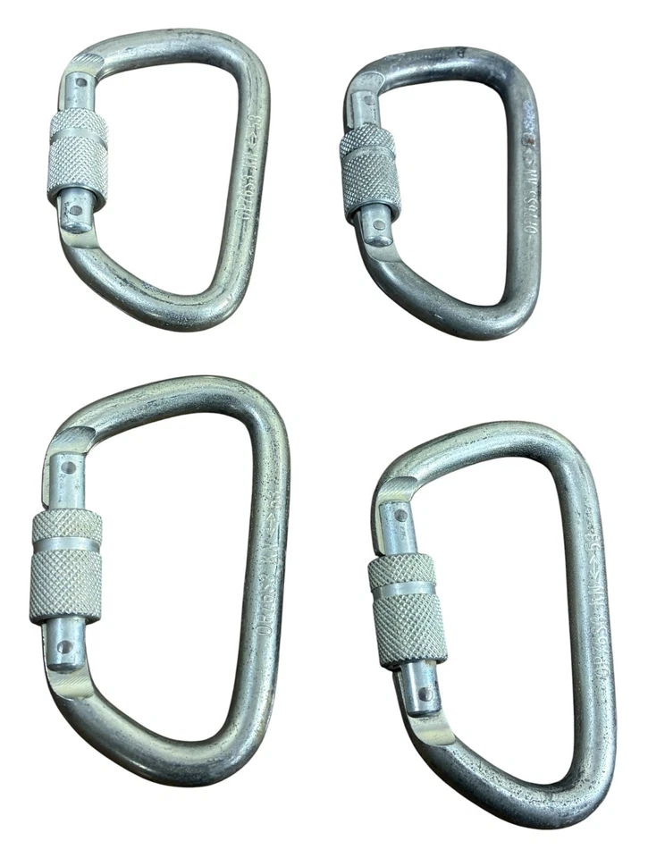 Lote de 4 mosquetones de bloqueo de acero Omega 08 53KN equipo de escalada Foto 2 de 4