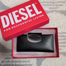 Diesel Men Flap-style Black Leather Long Wallet Almost unused Luxury Modern ITA