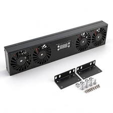 Rack Mount Cooling Fan Panel 2U Smart Speed Thermostatic, AV Equipment 19" Rack