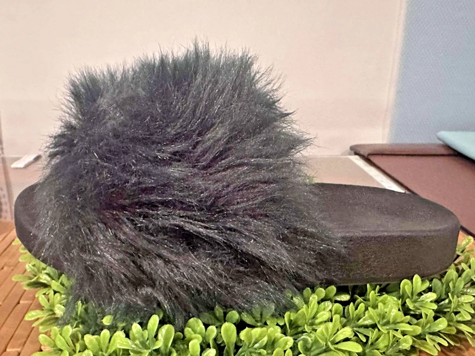  Toboganes de plumas de marabú negro para mujer talla 8 - Zapatillas glamurosas usadas Foto 2 de 4