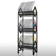 3-Tier Adjustable Vinyl Record Holder Rack Up to 300 LP