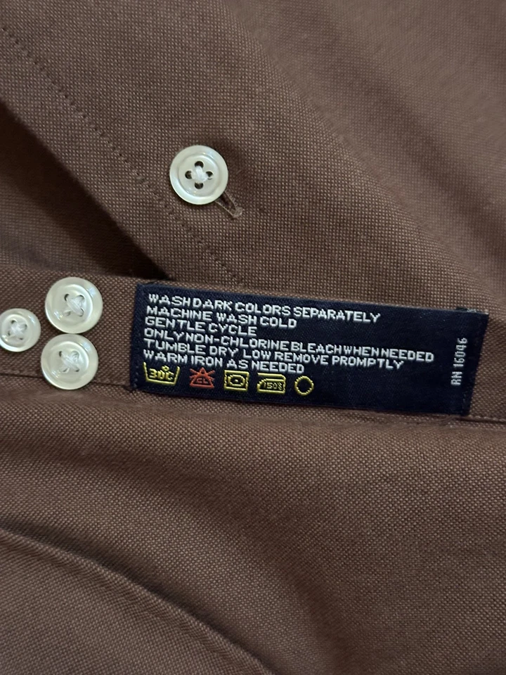 Nautica Mens Vintage Oxford Dress Shirt Sz 17 34/35 Button Down Long Sleeve 3XL - Image 4 of 4