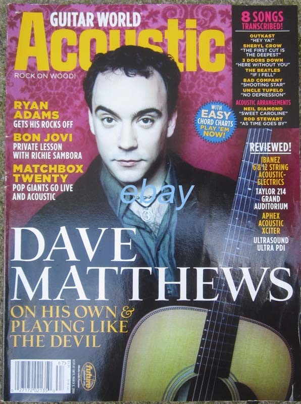GUITAR WORLD ACOUSTIC 2004, #67- DAVE MATTHEWS COVER out of print