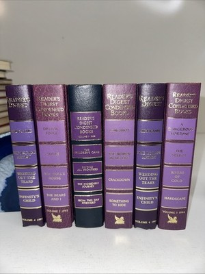 Lot of 6 Purple Reader's Digest Condensed Select Editions Books for Decoration