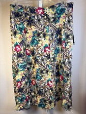 NEW W/tag Sag Harbor midi Skirt Plus size 2X Hunter Tropical Floral Print A Line