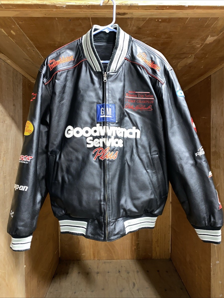 Dale Earnhardt Sr NASCAR Jacket Coat Large Leather~Reversible
