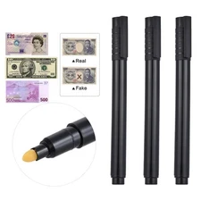 Set of 3 Smart Money Counterfeit Detector Tester Marker Pens for Checking Fake B