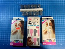 Lot of 36 Vintage Flash Bulbs Clear, M3, 24 Sylvania  12 Norelco Ships free